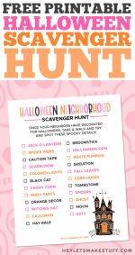 Free Printable Neighborhood Halloween Scavenger Hunt