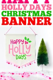 Happy Holly Days Banner Pin Image