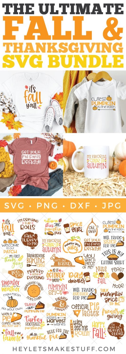 Thanksgiving Heat Transfer HTV Iron On Bundle Pumpkin Turkey 