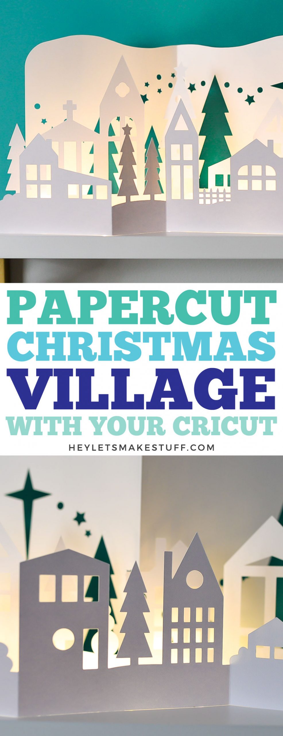 Papercut Christmas Village with the Cricut - Hey, Let's Make Stuff