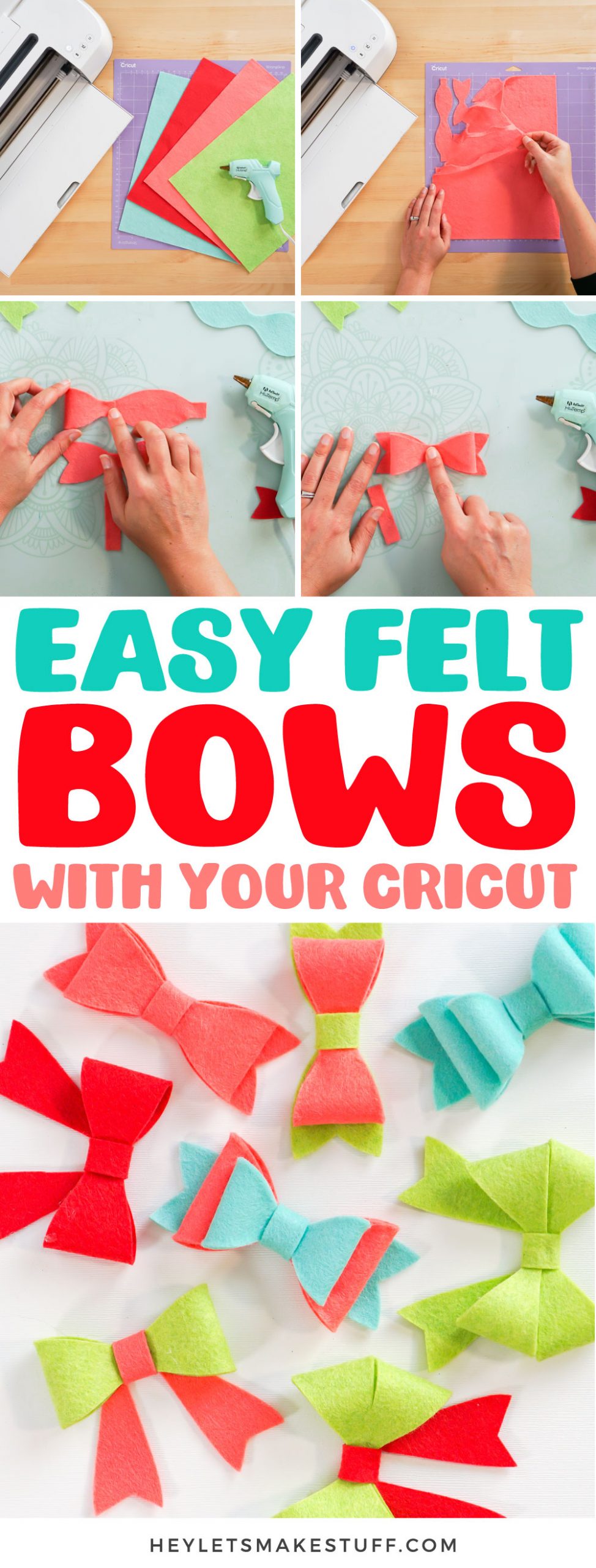 How to Make Felt Bows with your Cricut Hey, Let's Make Stuff
