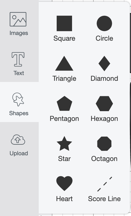 Cricut Design Space: Shapes tool