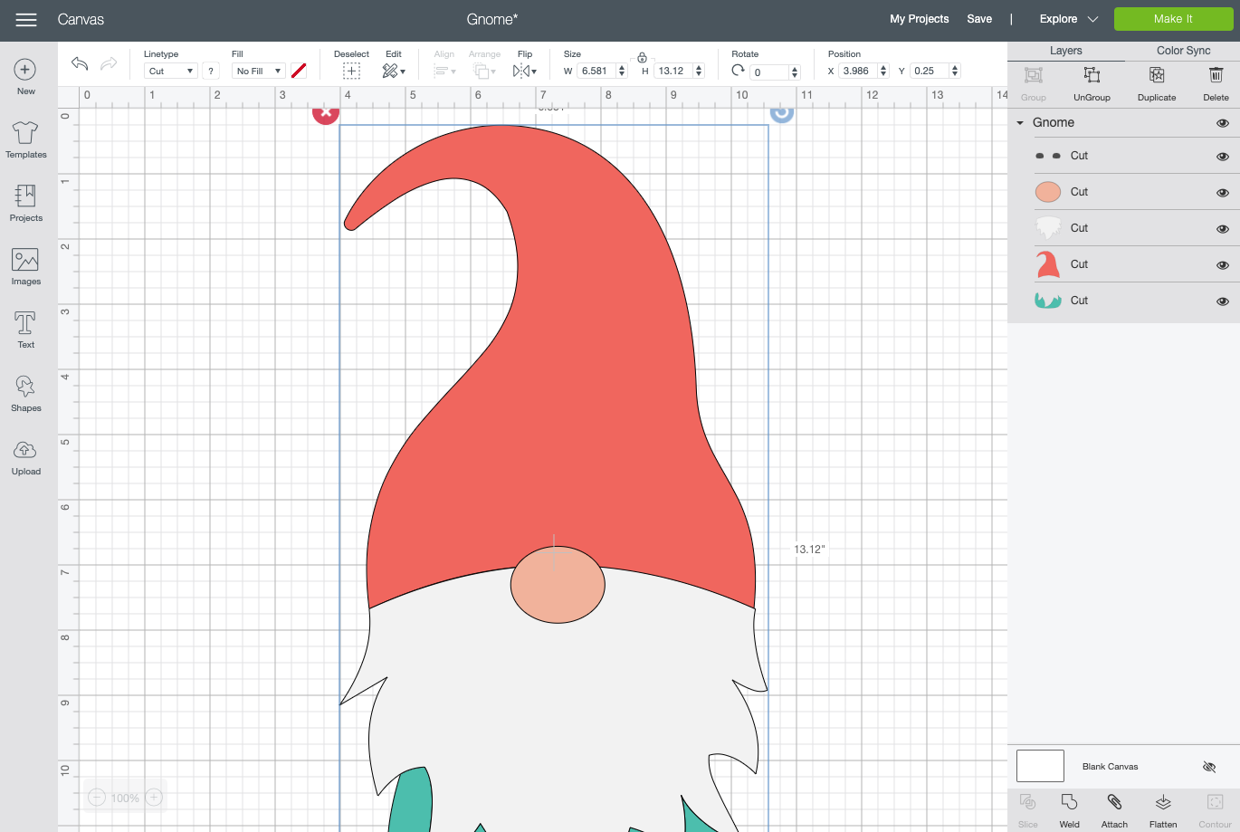 Cricut Design Space: gnome file in Cricut Design Space