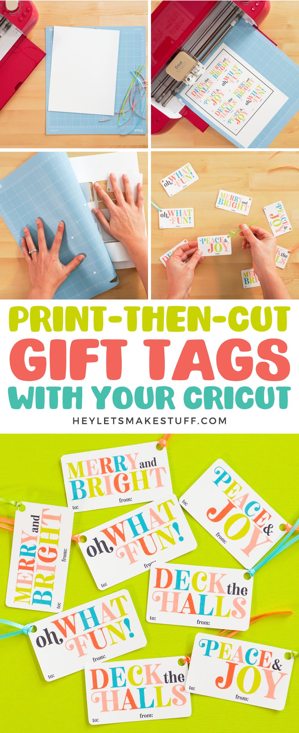 Cricut Print then Cut Christmas Gift Tags - Hey, Let's Make Stuff