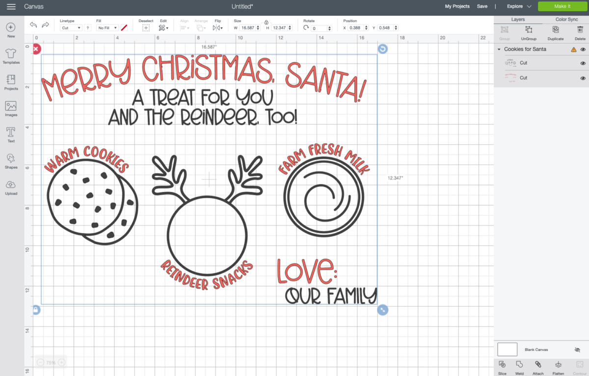 Cookies for Santa Tray Tutorial with a Cricut - Hey, Let's Make Stuff