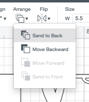 Cricut Design Space: send to back