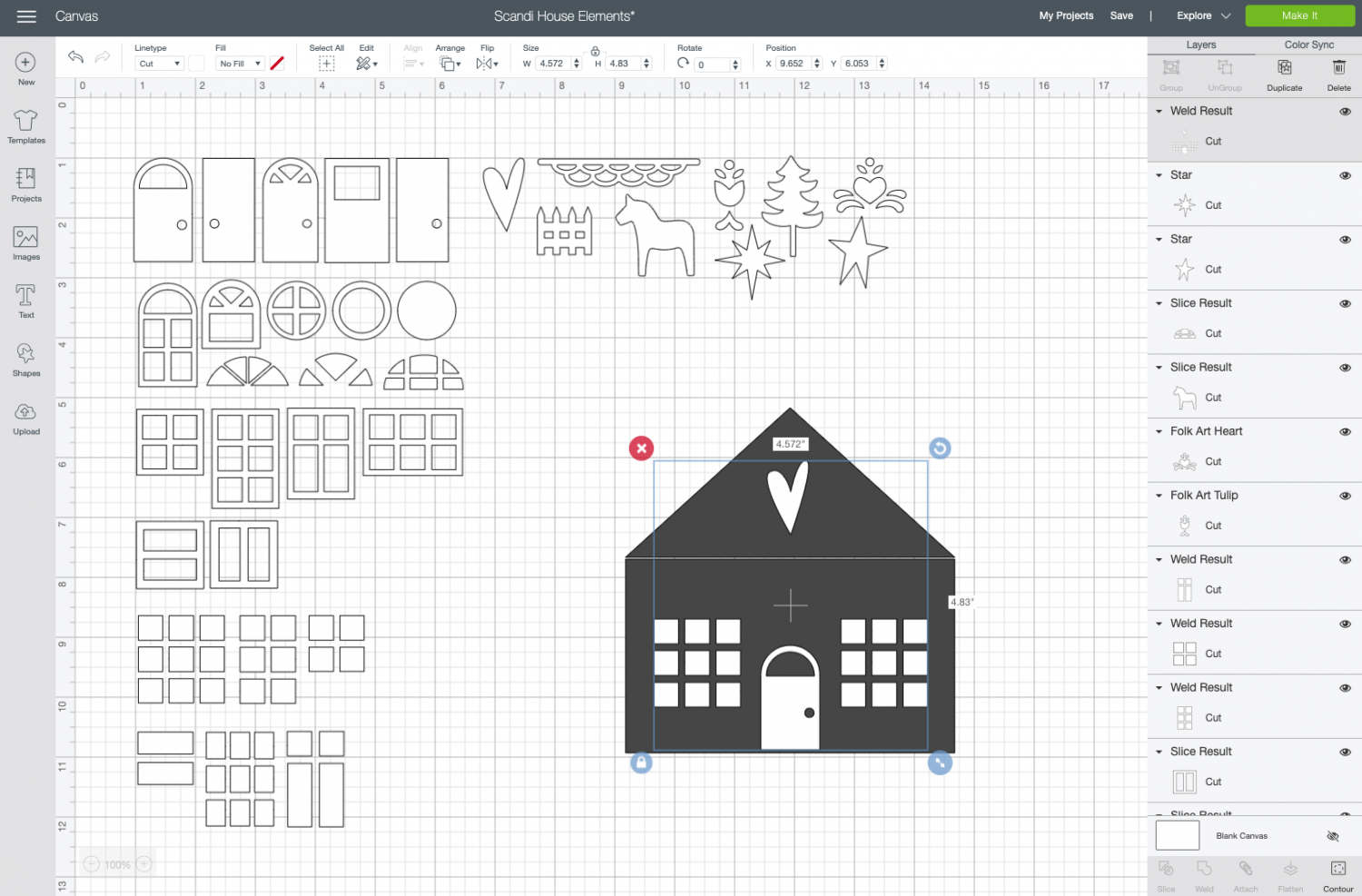 Cricut Design Space: weld the elements