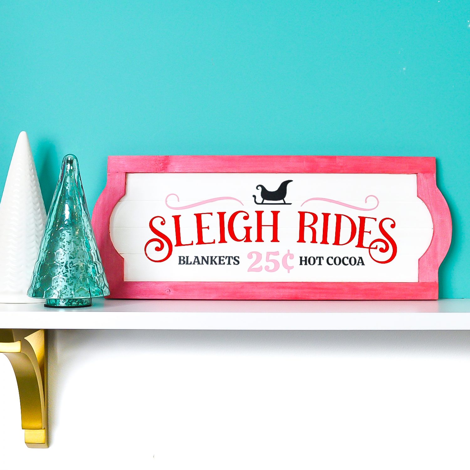 DIY Sleigh Rides Sign with the Cricut - Hey, Let's Make Stuff