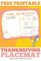 Free printable Thanksgiving placemat pin image