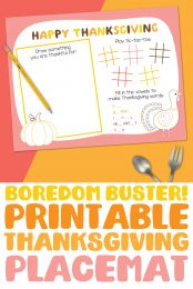 Printable Thanksgiving Placemat + Games Bundle - Hey Let's Make Stuff