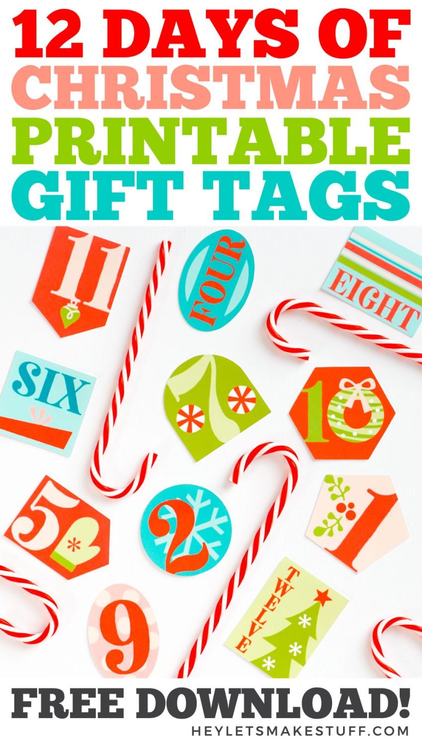 12 Days of Christmas Printable Gift Tags pin image