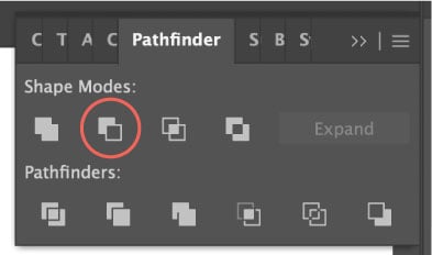 Illustrator Pathfinder: Minus Front