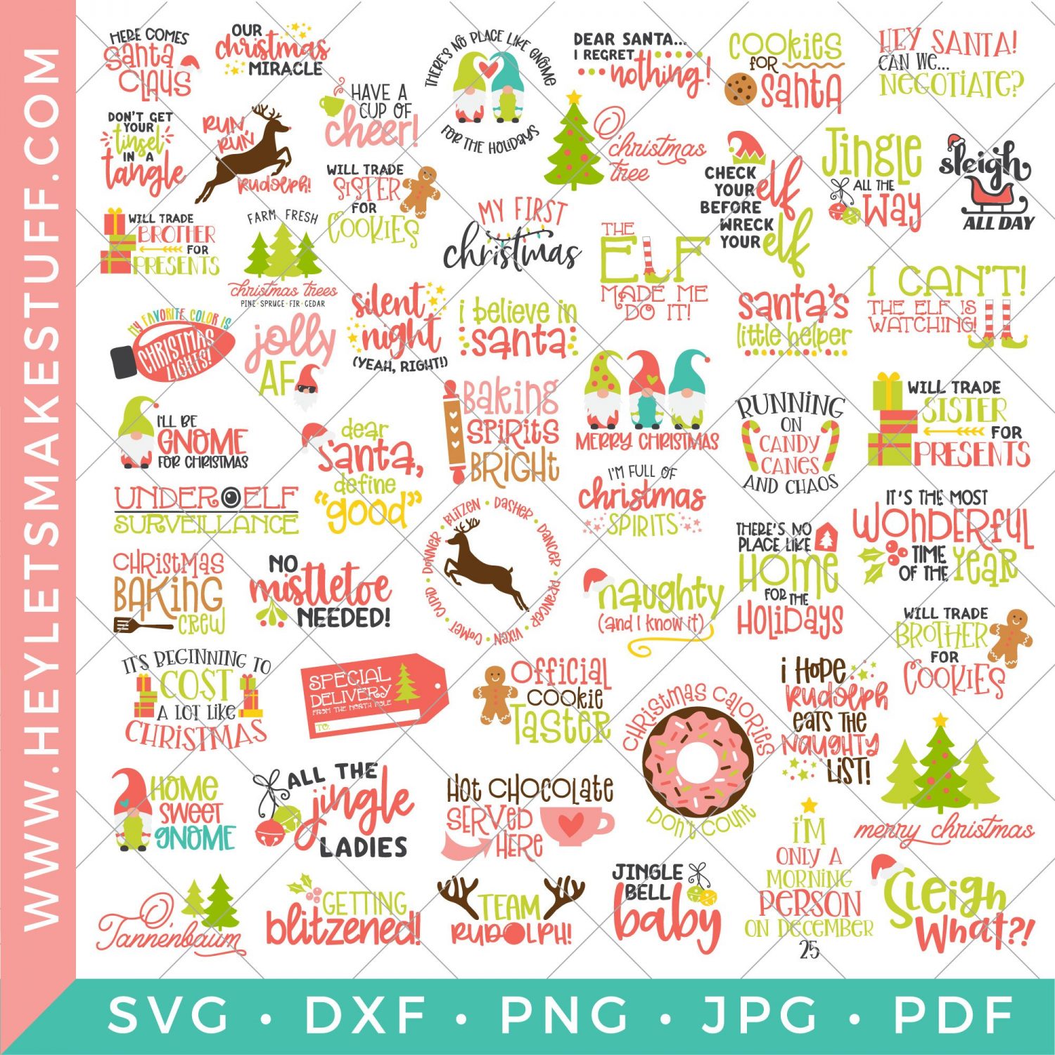 All of the SVGs included in the BIG Christmas SVG Bundle