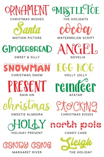 Image of Christmas fonts featured in this post