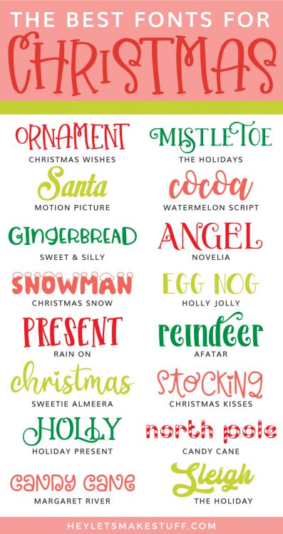 Cheap and Free Christmas Fonts for Cutting Machines - Hey, Let's Make Stuff