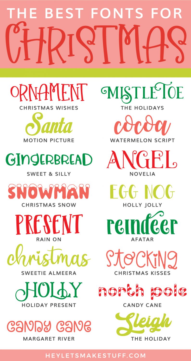 Cheap and Free Christmas Fonts for Cutting Machines - Hey, Let's Make Stuff