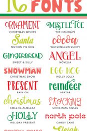 Christmas fonts pin image