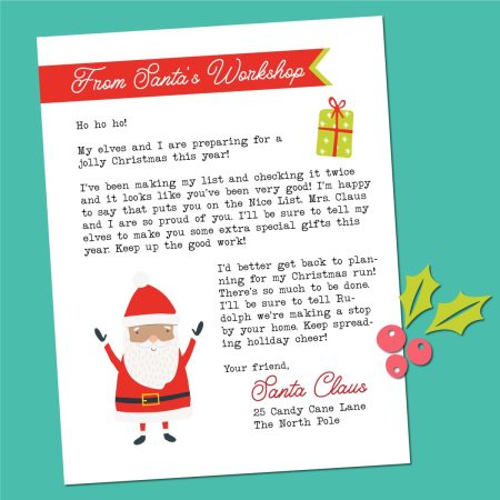 Free Printable Letter from Santa - Hey, Let's Make Stuff