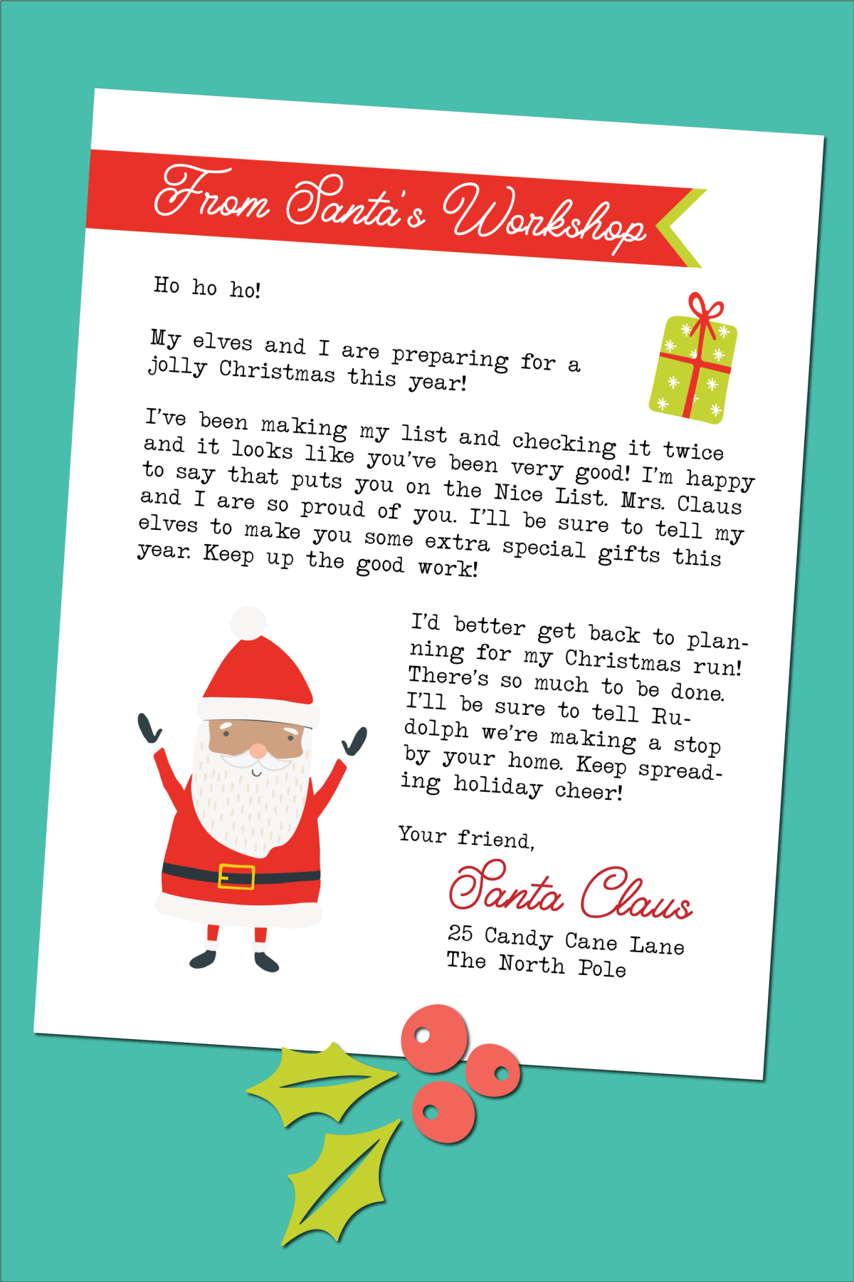 Santa Letter Paper