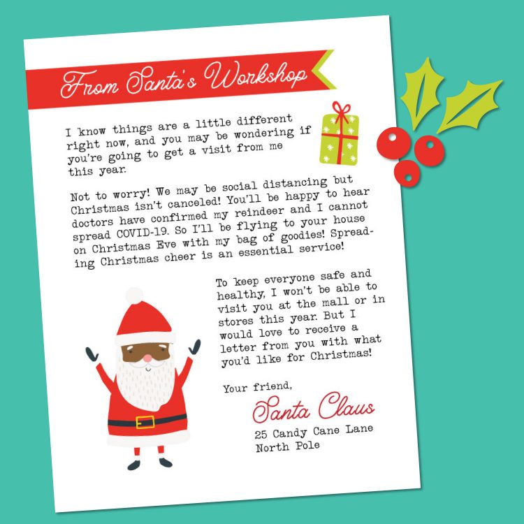 Free Printable Letter from Santa During COVID-19 - Hey, Let's Make Stuff