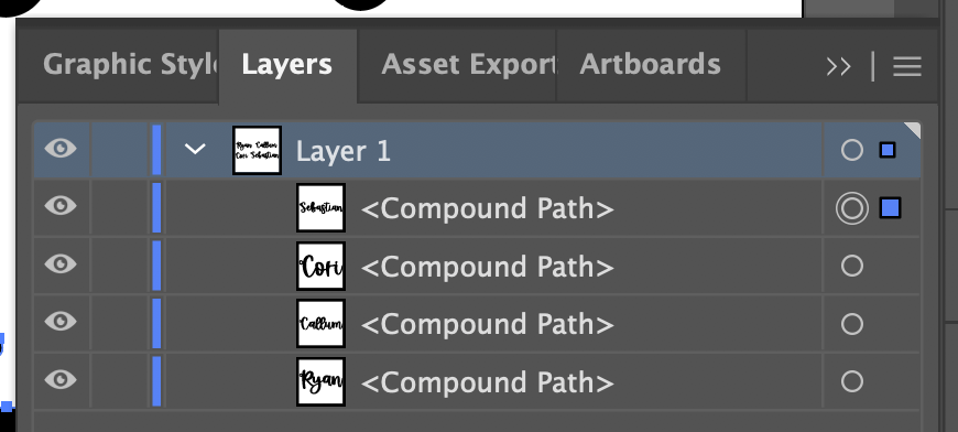 Layers Panel showing just four complete layers (no extras).