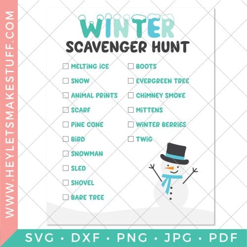 Free Printable Winter Scavenger Hunt - Hey, Let's Make Stuff