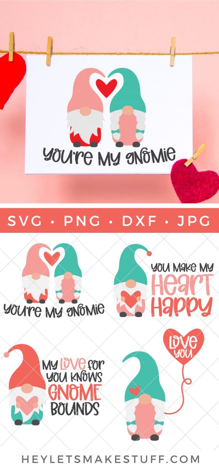Valentine's Day Gnome SVG Bundle Pin image