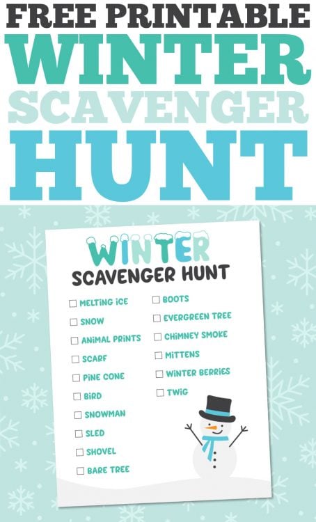 Free Printable Winter Scavenger Hunt - Hey, Let's Make Stuff