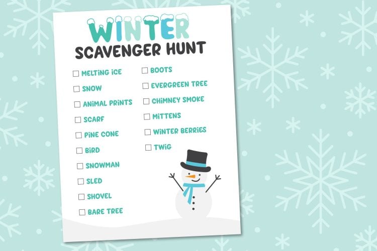 Free Printable Winter Scavenger Hunt - Hey, Let's Make Stuff