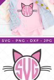 Cat Monogram SVG file pin image