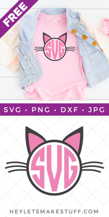 Cat Monogram SVG file pin image