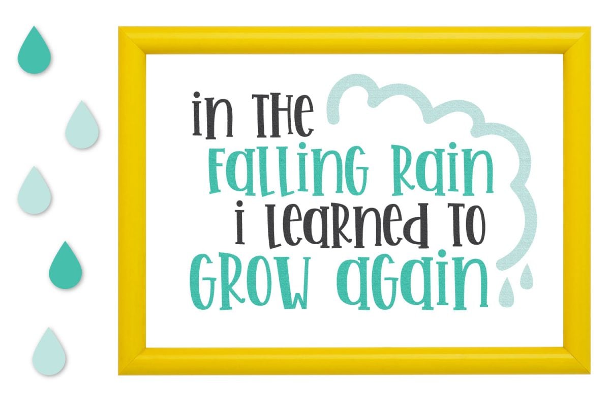 In the Falling Rain I Learned to Grow Again SVG image