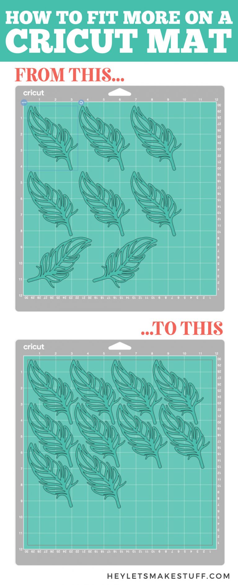How to Fit More on a Cricut Mat and Save Material! Hey, Let's Make Stuff