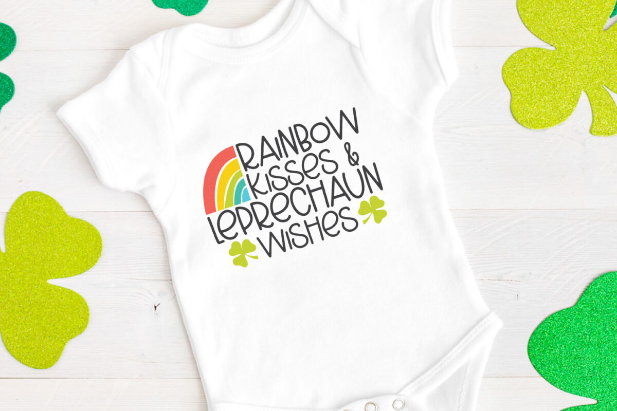 Rainbow Kisses & Leprechaun Wishes SVG file