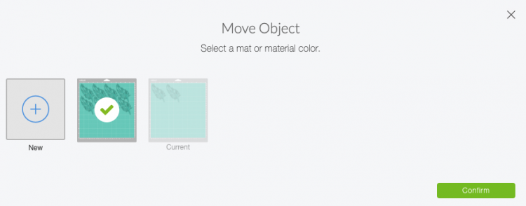 Cricut Design Space: Move Object Dialogue Box