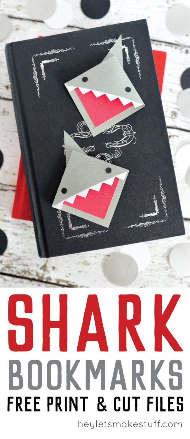 DIY Shark Bookmarks pin image