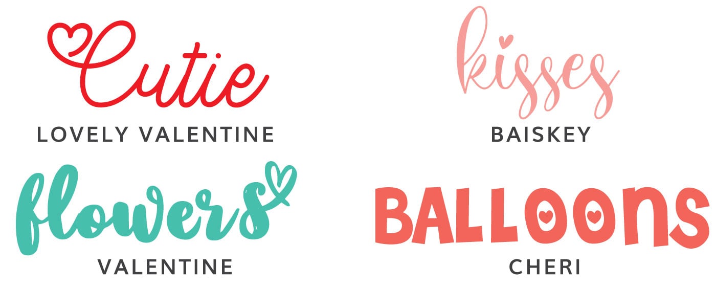 Four Valentine's Day Fonts
