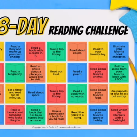 Reading challenge calendar