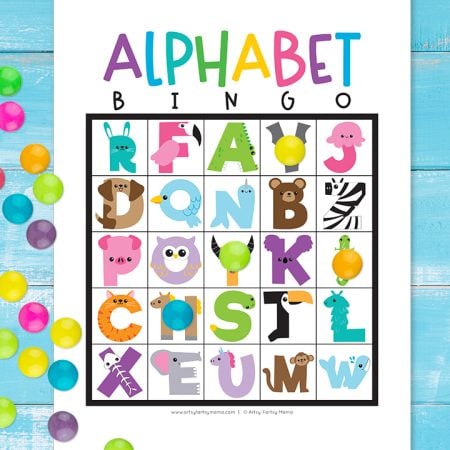 Alphabet bingo card