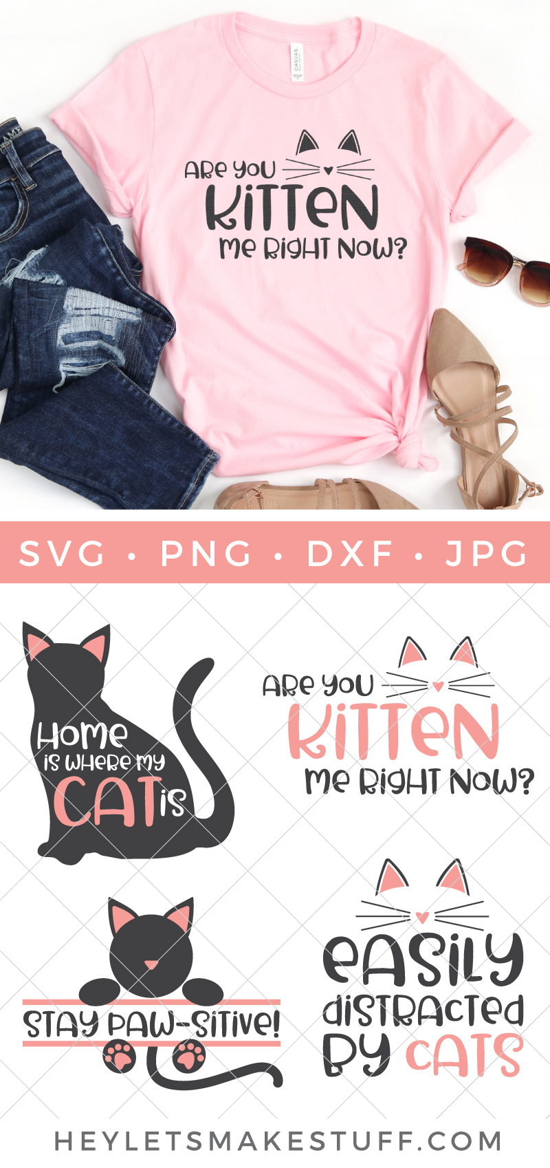 Cat SVGs for Cricut & Silhouette - Hey, Let's Make Stuff