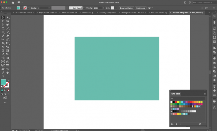 Adobe Illustrator: Rectangle for card