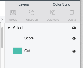 Cricut Design Space: closeup of layers panel