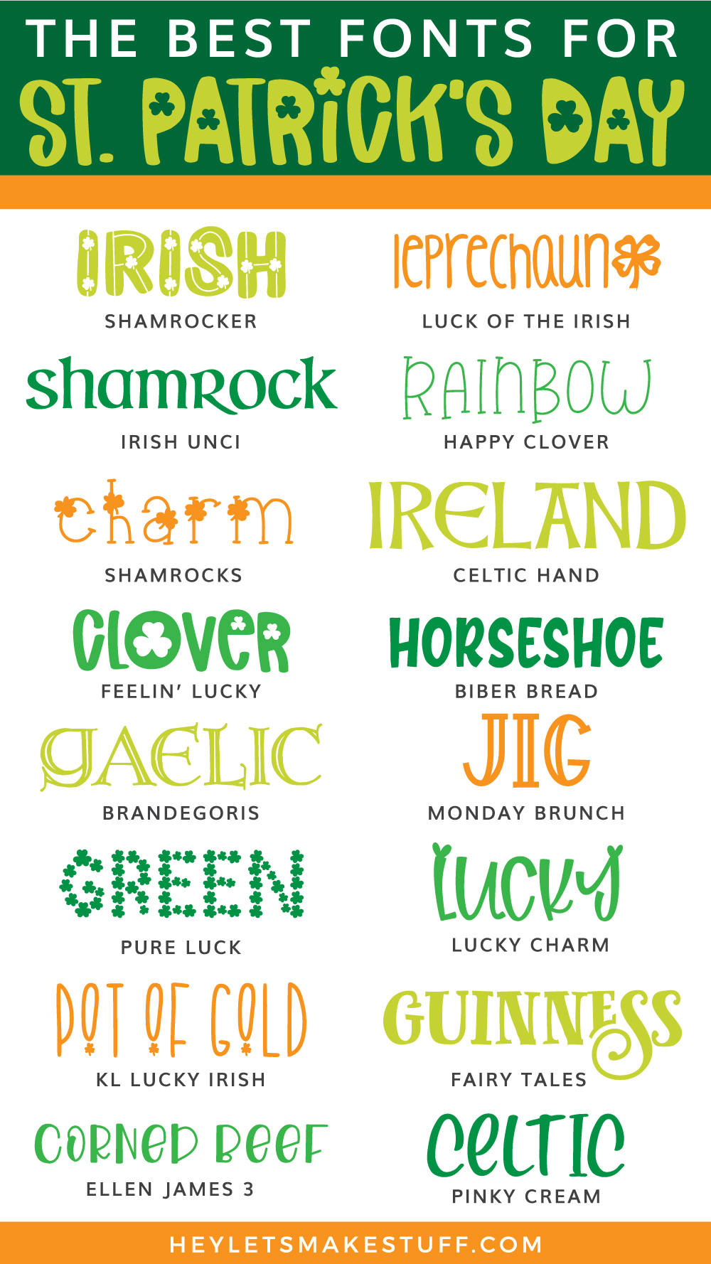 Cheap and Free St. Patrick's Day Fonts for Cutting Machines