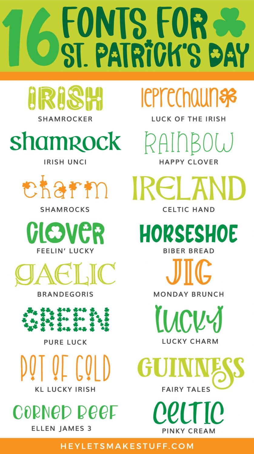 St. Patrick's Day Fonts Pin Image