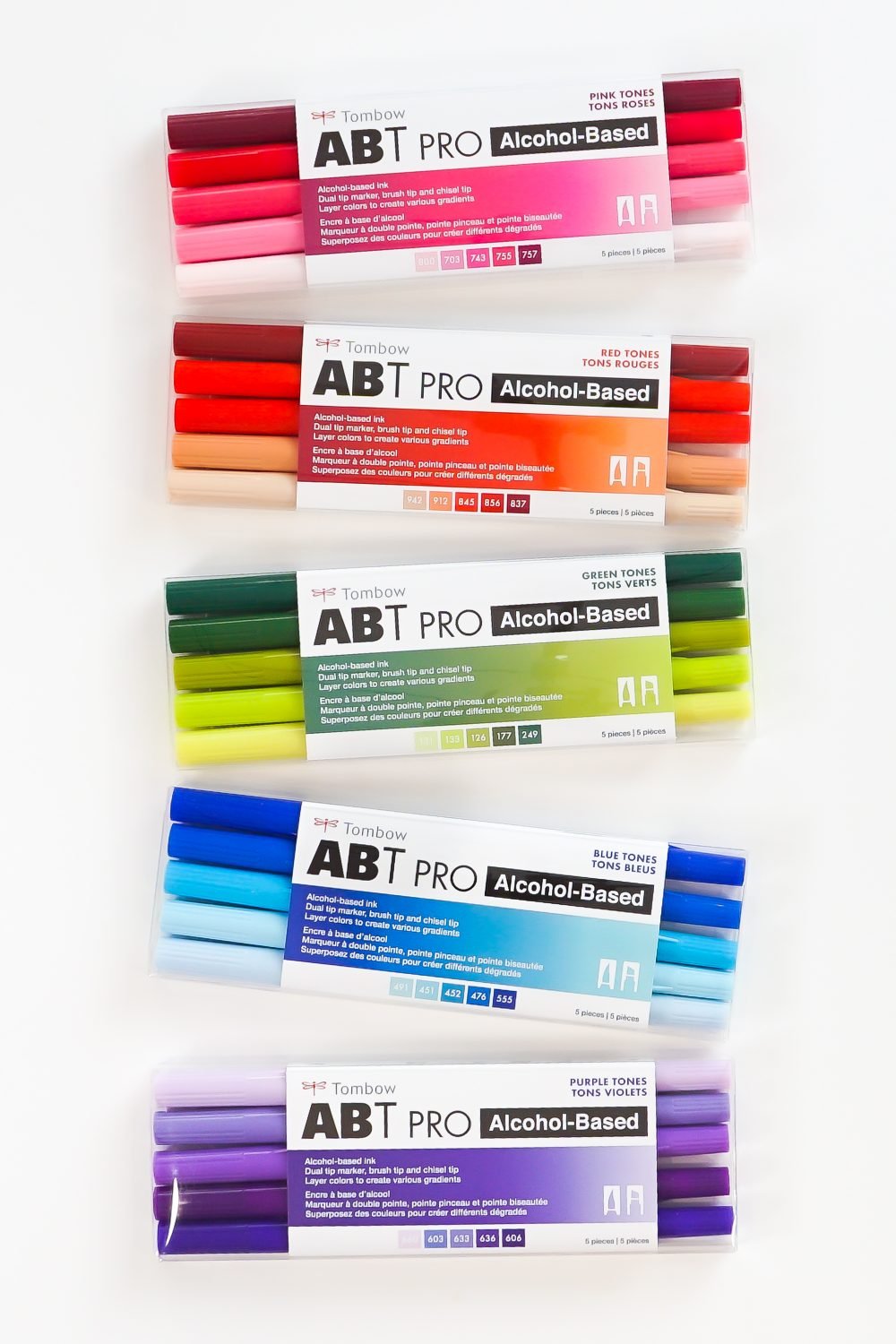 ABT PRO markers in packaging—all the five packs