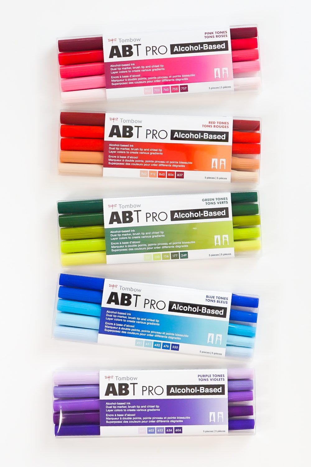 ABT PRO Alcohol-Based Art Markers, Blue Tones, 5-Pack