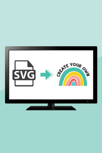 Mockup of computer with SVG icon and SVG thumbnail