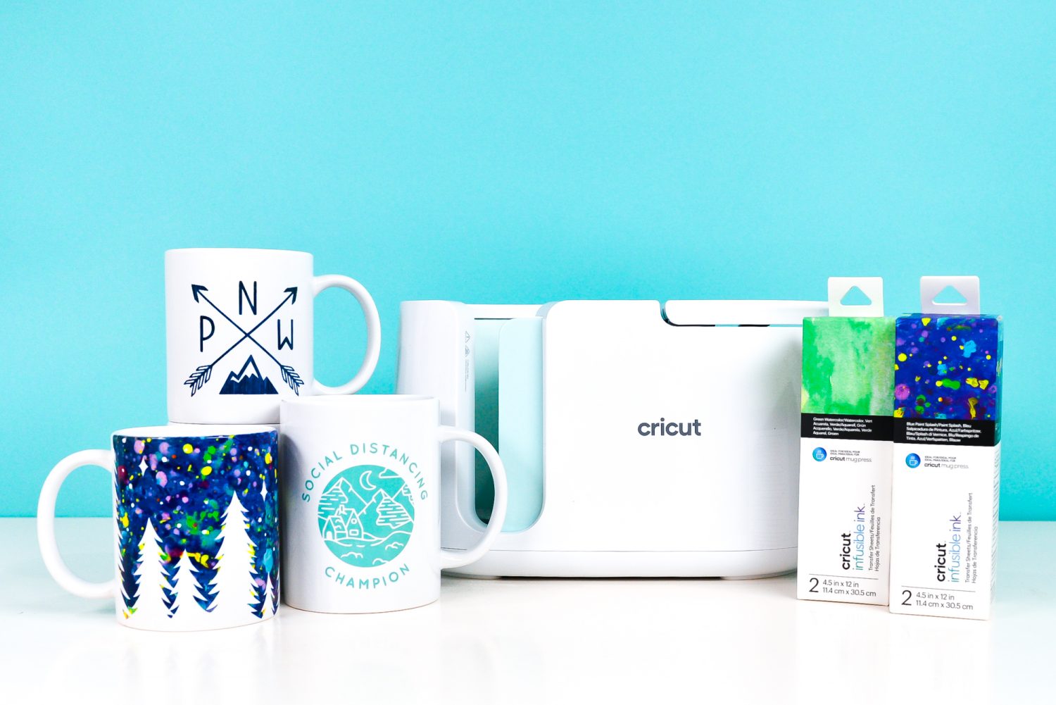 Cricut Ceramic Mugs for Mug Press, 12oz Infusible Ink for Sublimation & Designs, Blue