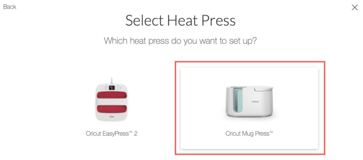 Cricut Design Space: Select Heat Press