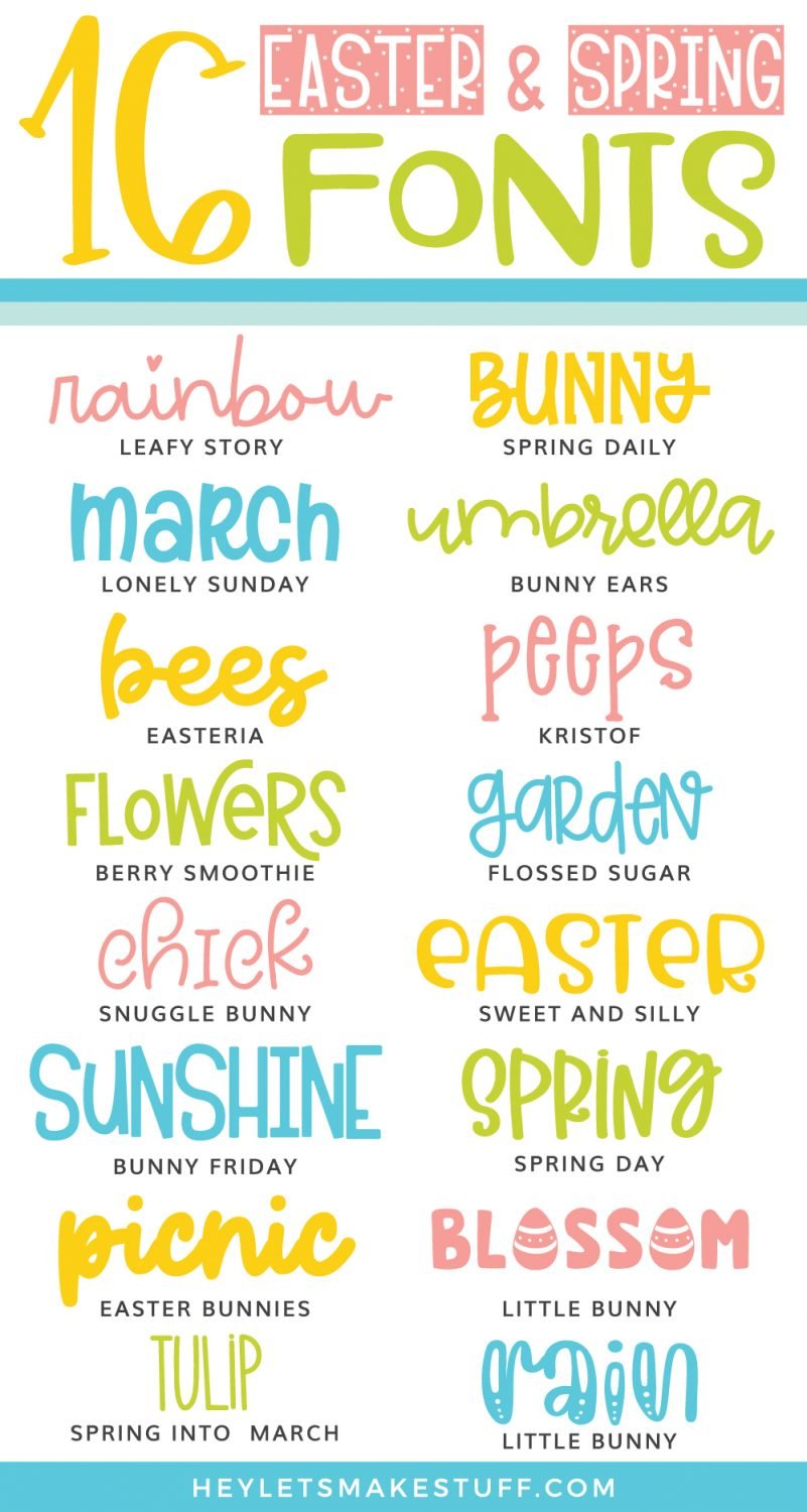 Spring and Easter Fonts Pin Image